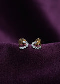 Lab-Grown Diamond Swarna Anuraag Half-Pavé Heart Earrings
