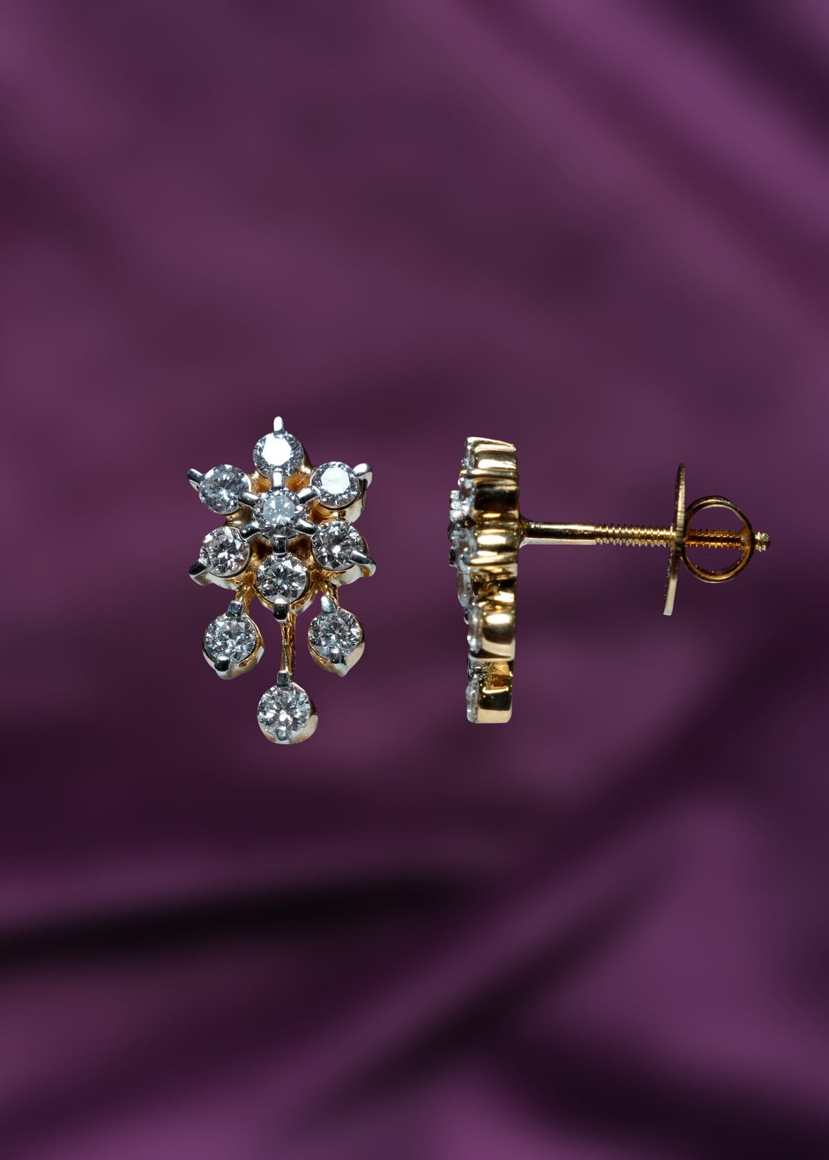 Lab-Grown Diamonds Petite Flora Dewdrop Studs