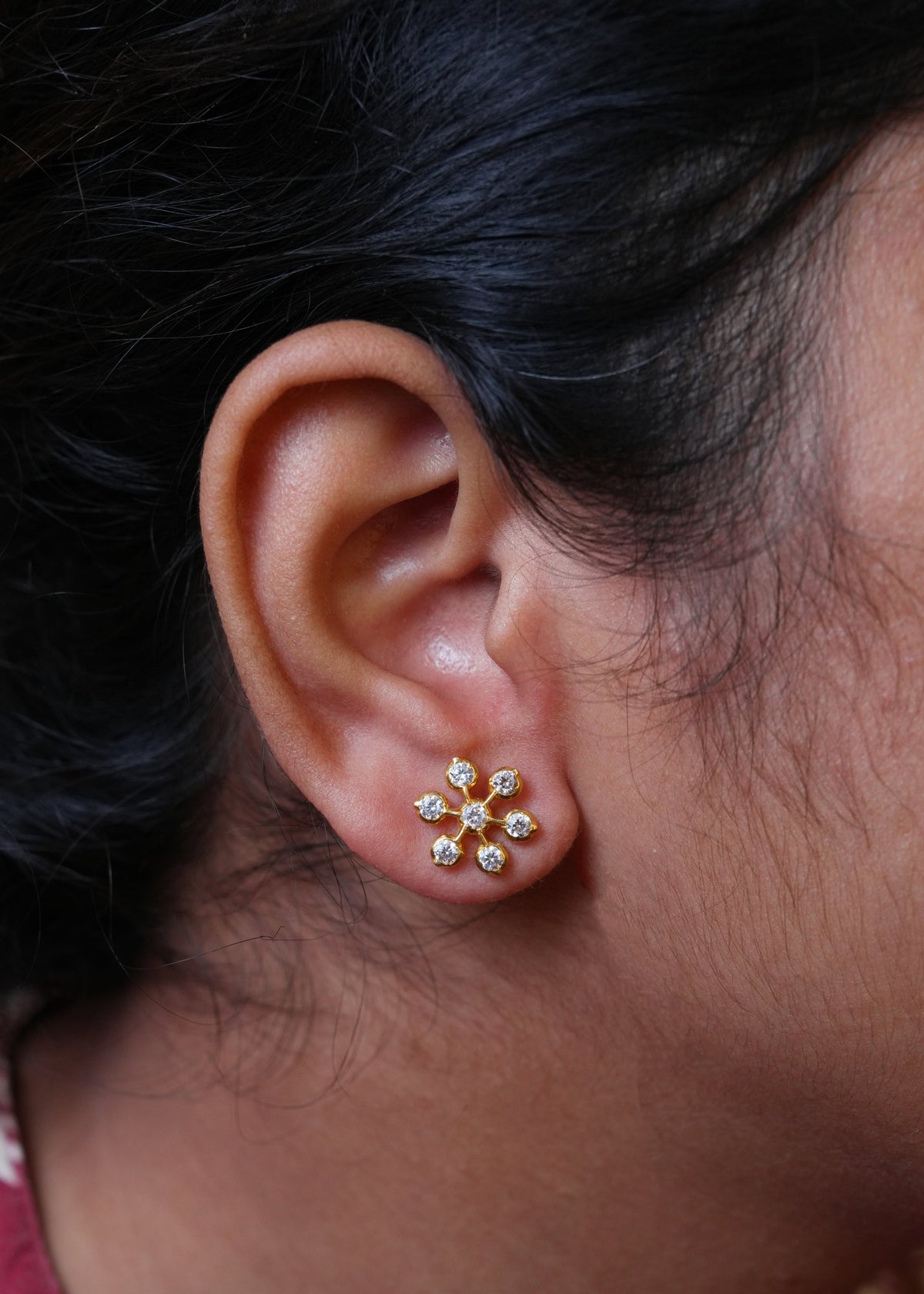 lab-grown Celestial Six-Point Studs