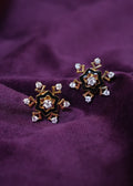 Lumina Black Enamel Medallion lab- grown diamond Earrings