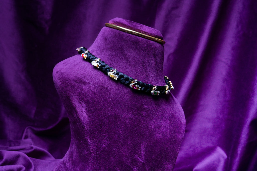 Black Thread Swan Navarathna Style Choker