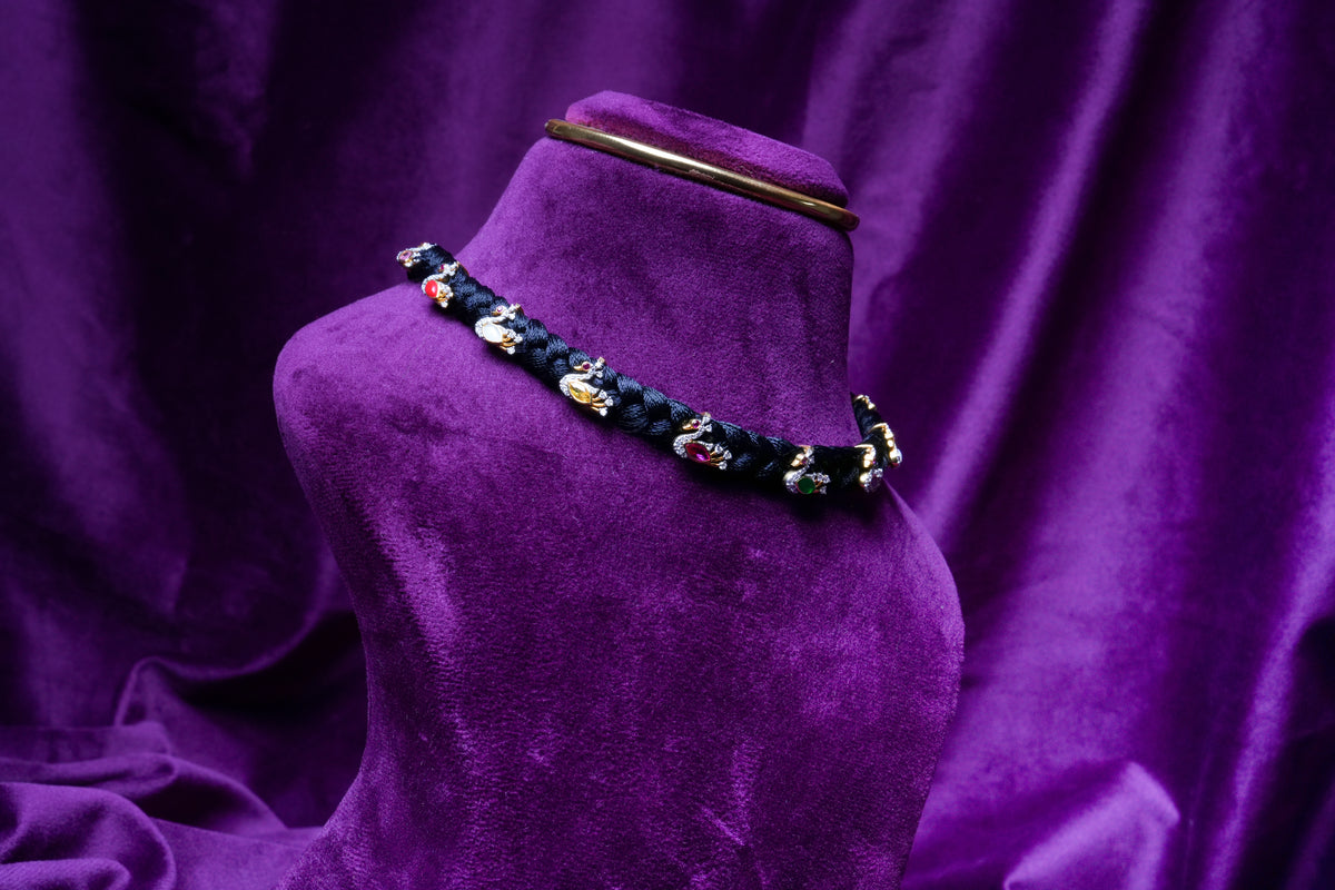 Black Thread Swan Navarathna Style Choker
