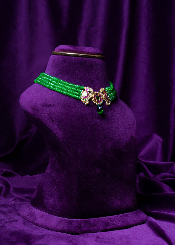Russian Emeralds with Kundan Pendant Choker