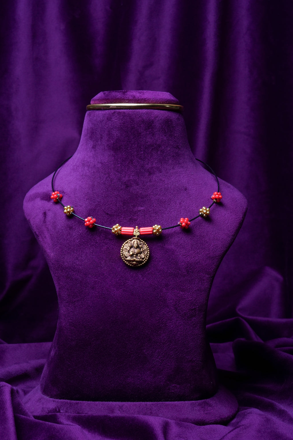 Italian Wire Coral Goddess Lakshmi Pendant Kantee