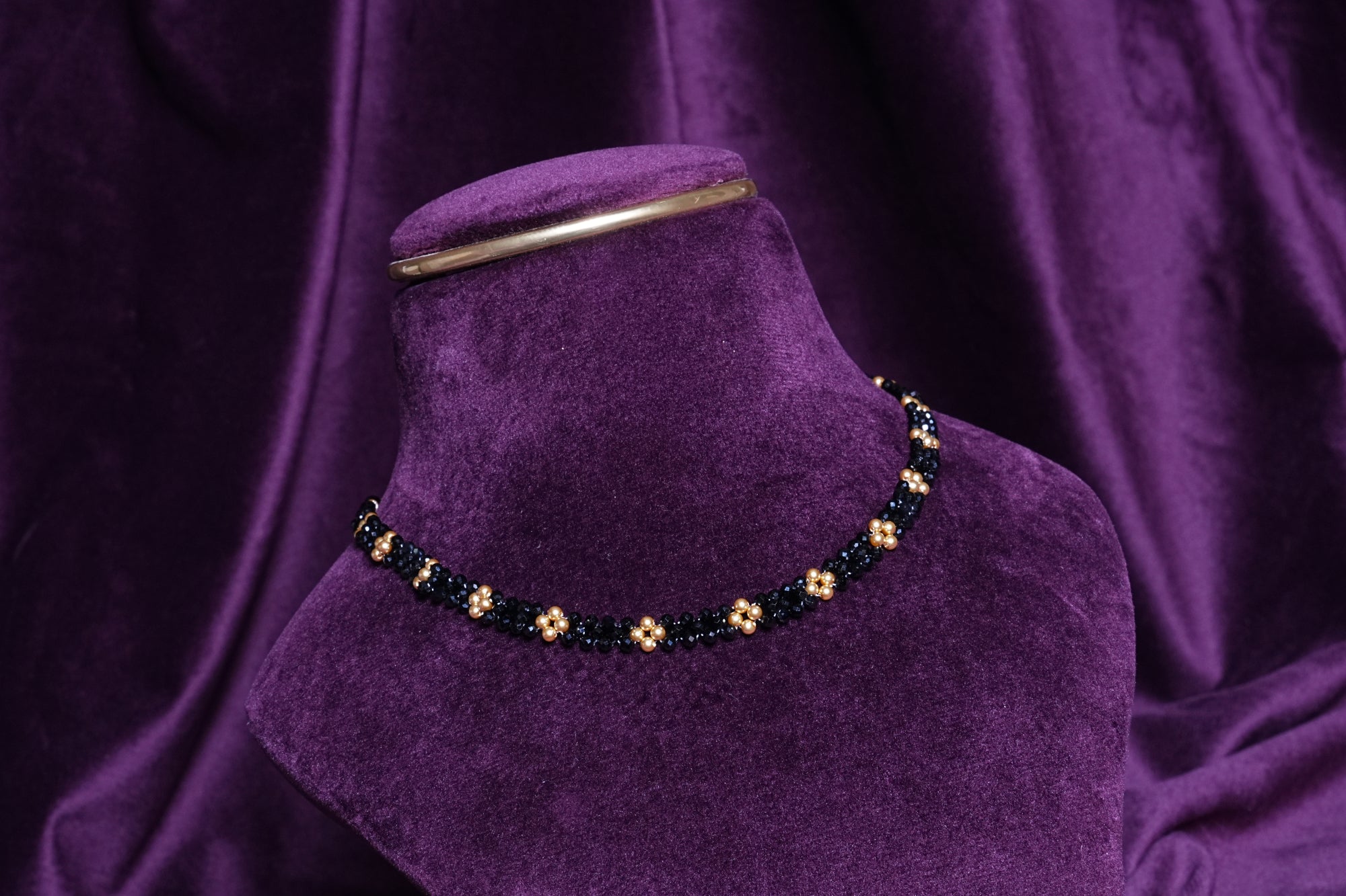 Beaded Midnight Grid Choker