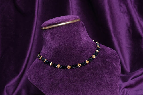 Beaded Midnight Grid Choker