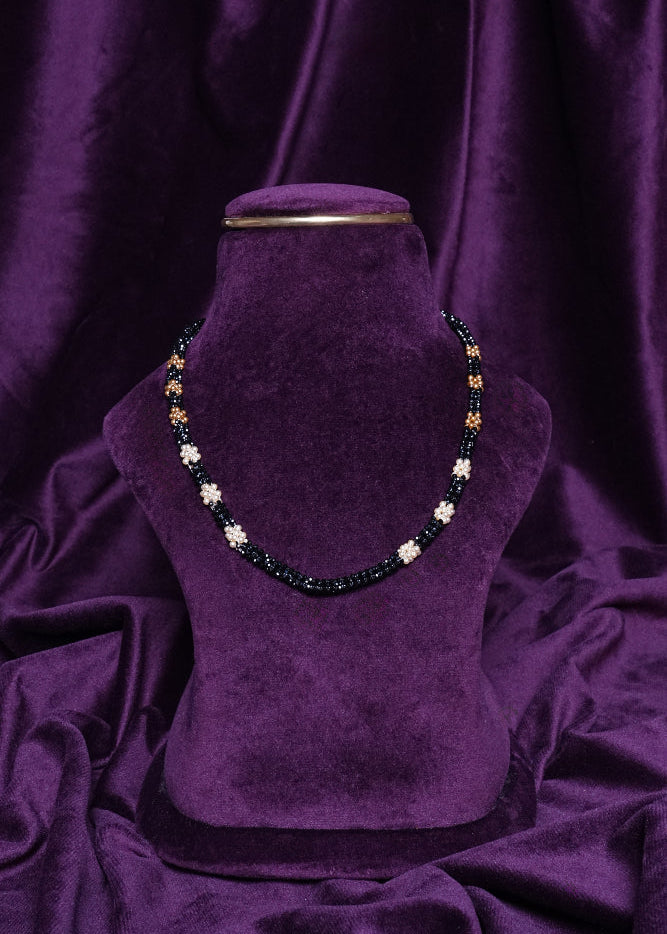 Beaded Spring Tri-Color Rosetta Segmented Choker