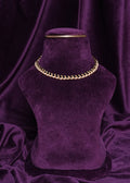 Beaded Interlocking Double Track Pearl Boarder Onyx Wave Netting Choker