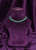 Beaded Woven Mint Lattice Emerald Harlequin Netting Choker