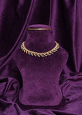 Beaded Chervron Mesh Extra-Wide Diagonal Cross Weave Choker