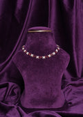Beaded Garnet Alternating Burgundy and Pearl Flower Choker