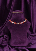 3D Beaded Coral Bugle and Pearl Wave Ribbon Lattice Choker