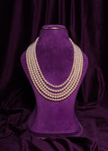 Five- Layering Round Cream Pearl Panchlada Haram