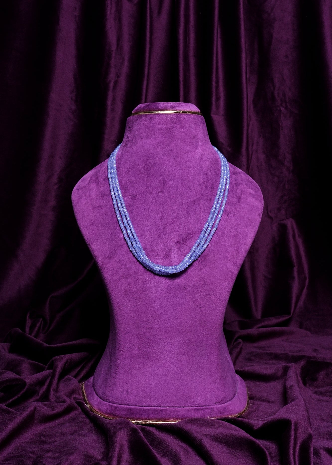 Three- Layer Tanzanite Rondelle Faceted Haram