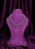 Two- Layer Parallel Pumpkin-Cut Curved Mint Emerald Beads & Pink Spacer Zircon Haram