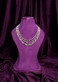 Four- Layering Baroque Fresh Water Peral & Emerald Rondelle Spacer Panchlada- Style Haram