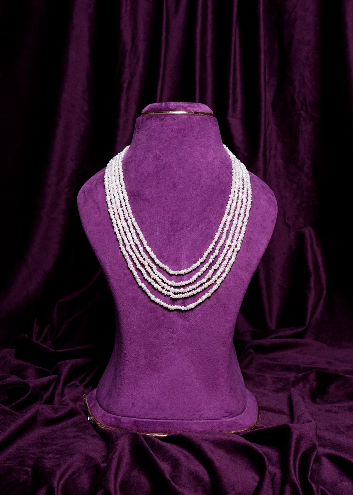 Five- Royal Layering Baroque Fresh Water Pearls Panchlada Haram