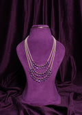 Beaded Woven Three- Tier Amethyst Briolette Step Harr