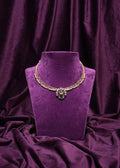 Five-Layer Hybrid Collar Twisted Pearl Kante Poliki Mayil Chakri Motif Pear-Shaped Emerald Drop Pendant