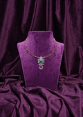 Three Layer Kante With a Mozoniates & Emerald Two- Triered Tourmaline Polki Pendant