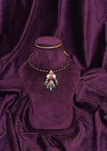 Black Kante Hasli With a Mayil Kundan and Emerald Pendant