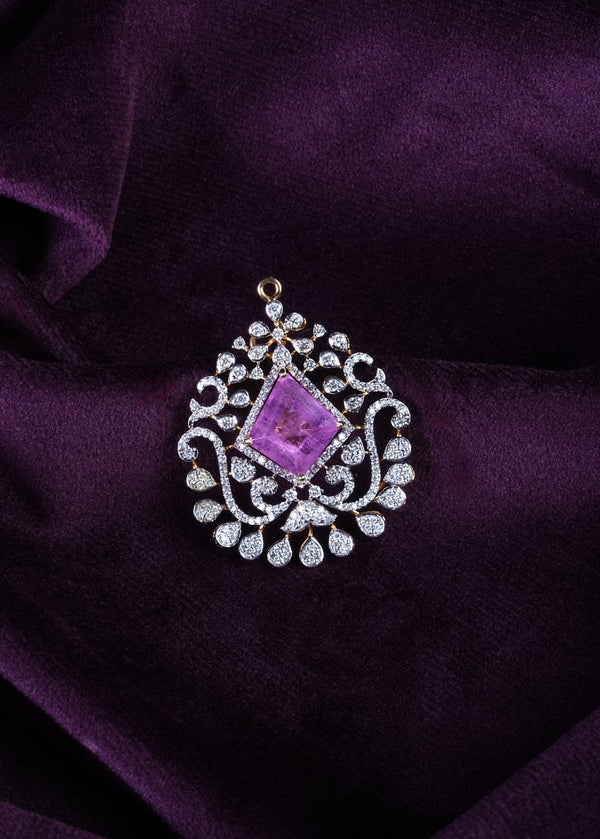 Kite-Cut Paisley Morganite Medallion Pear Tourmaline Pendant