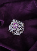 Shield-Cut Pink Tourmaline Geometric Vignette Pendant
