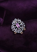 Emerald-Cut Pink Tourmaline Floral Medallion Changeble Pendant
