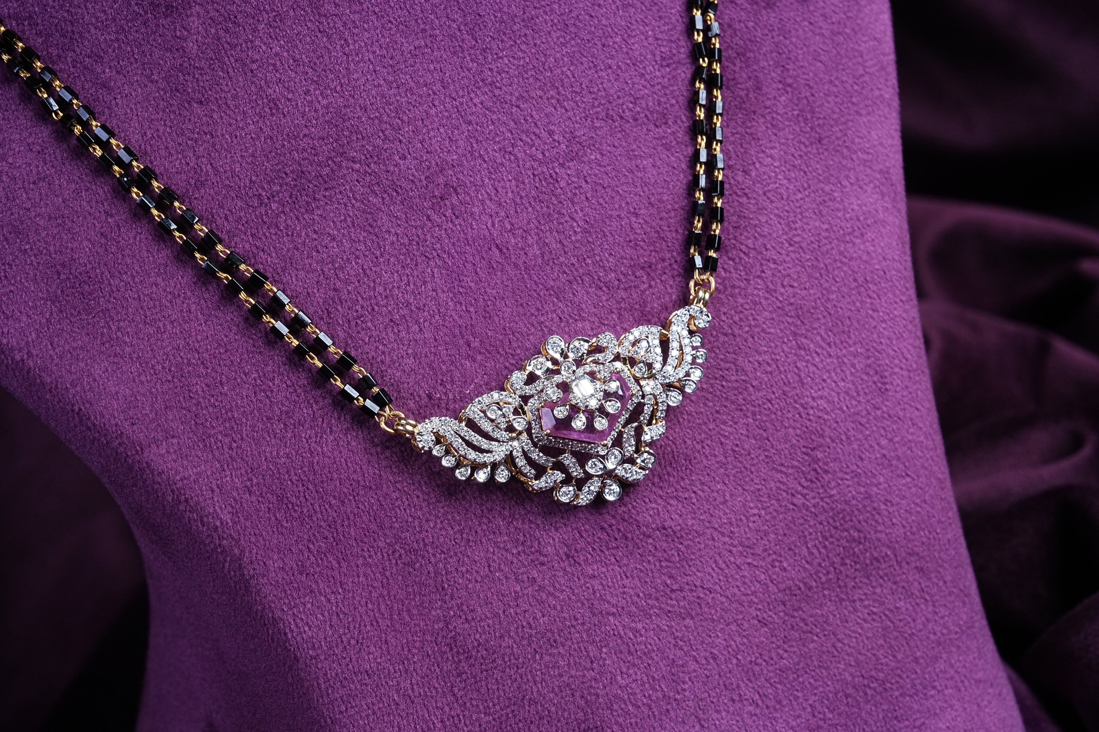 Dual-Strand Black Bead Tanmaniya Necklace
