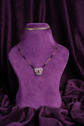 Square Ruby Crown Halo Princess-Cut Tanmaniya Necklace