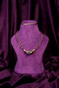 Double-Strand Pink Tourmalines and Black Zircon Beads Knitting Style Mani-Sutra Harr