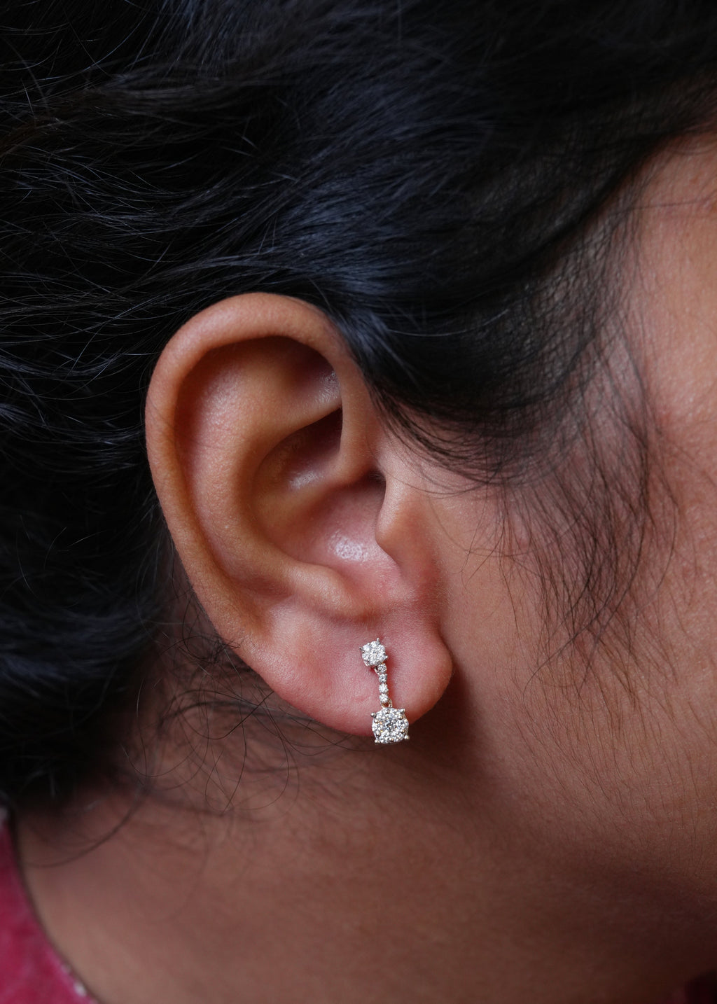 Minimalist Bar Drop Lab-grown  Diamond Studs