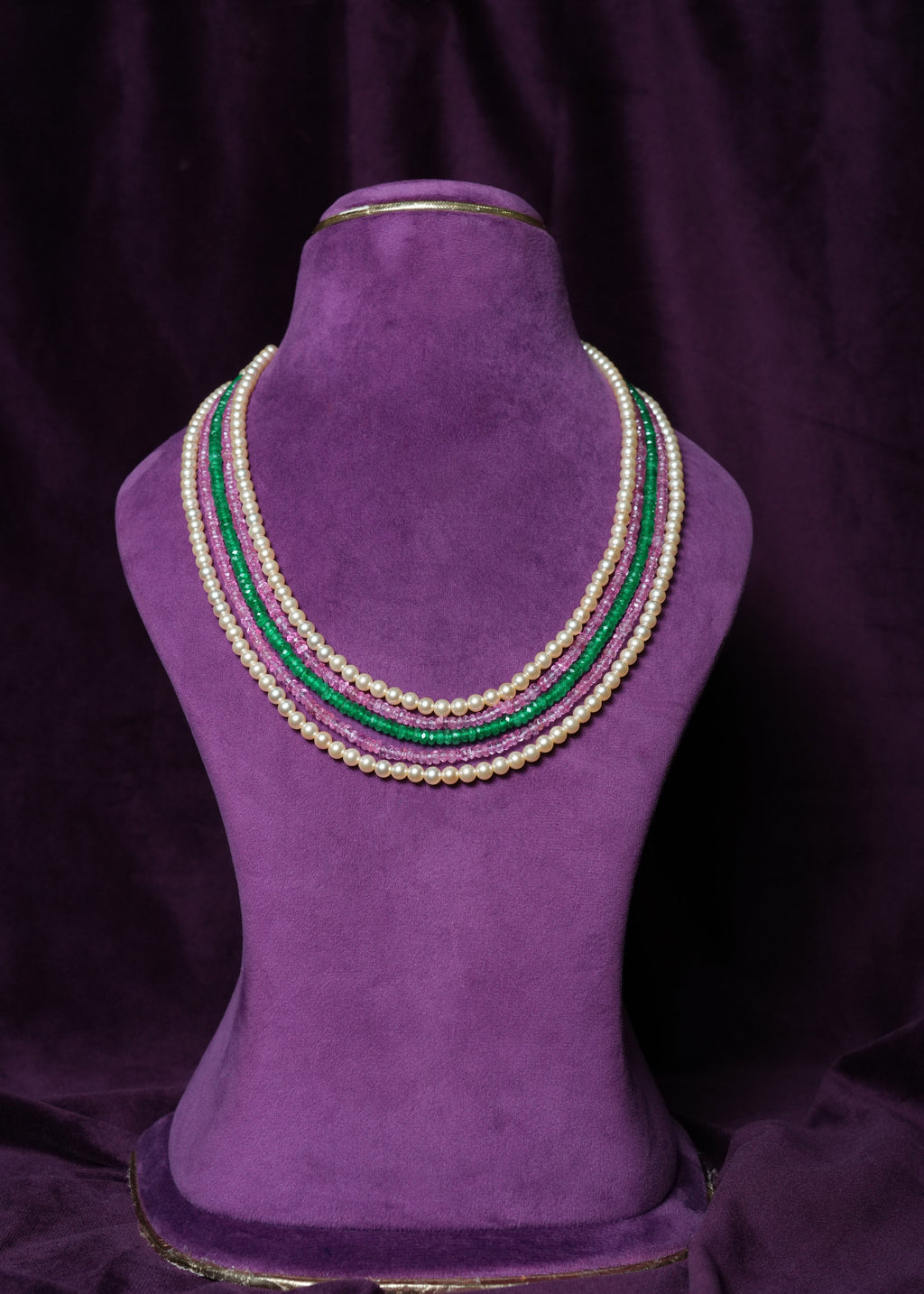 Panch Ladi Navratna-Style Pearl Mala