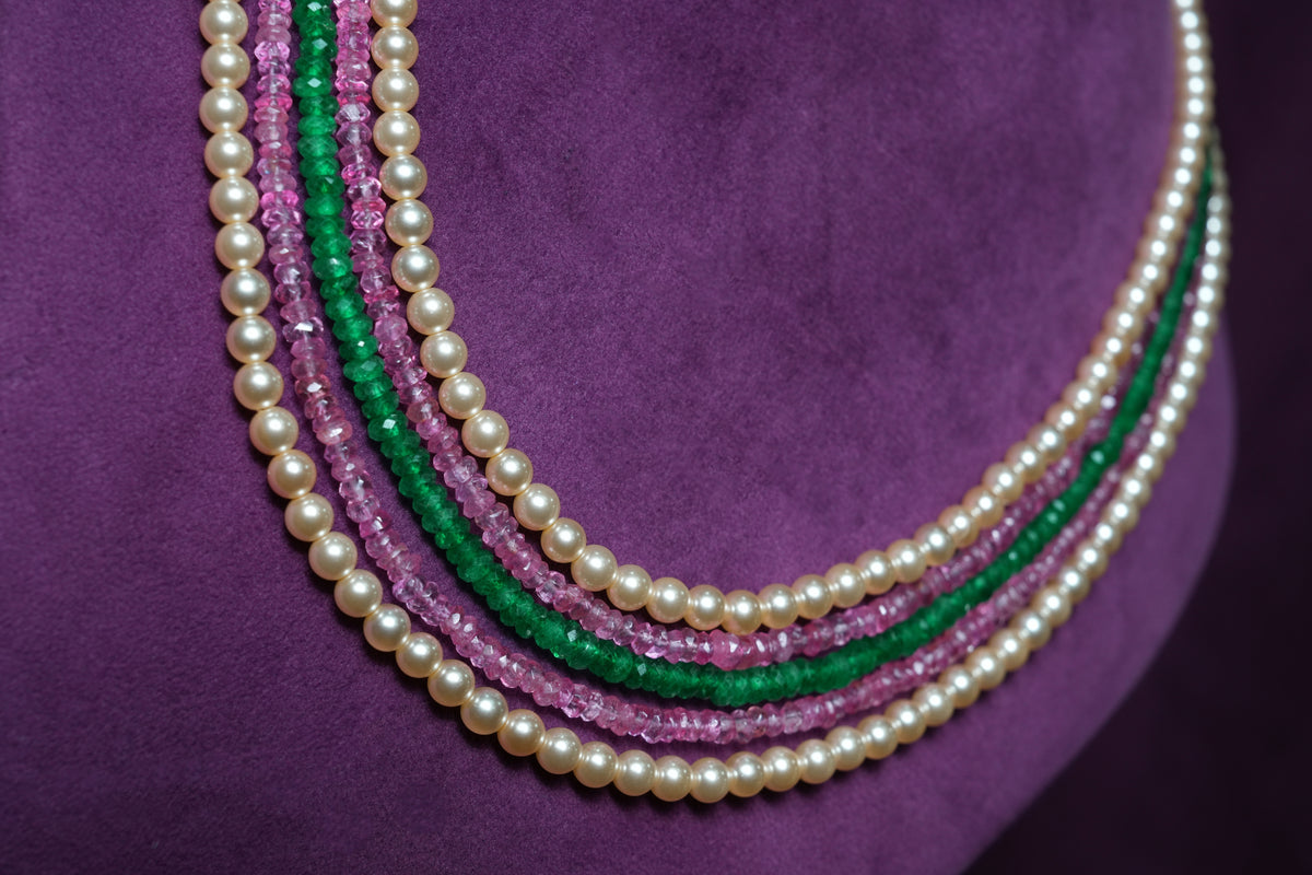 Panch Ladi Navratna-Style Pearl Mala