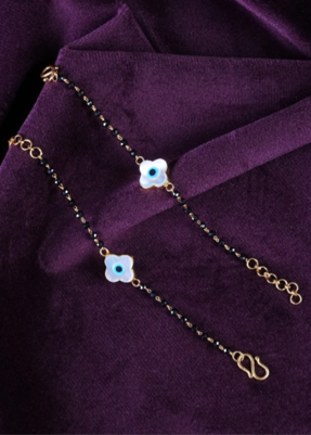Clover Evil Eye Nazariya Baby Gold Bracelet
