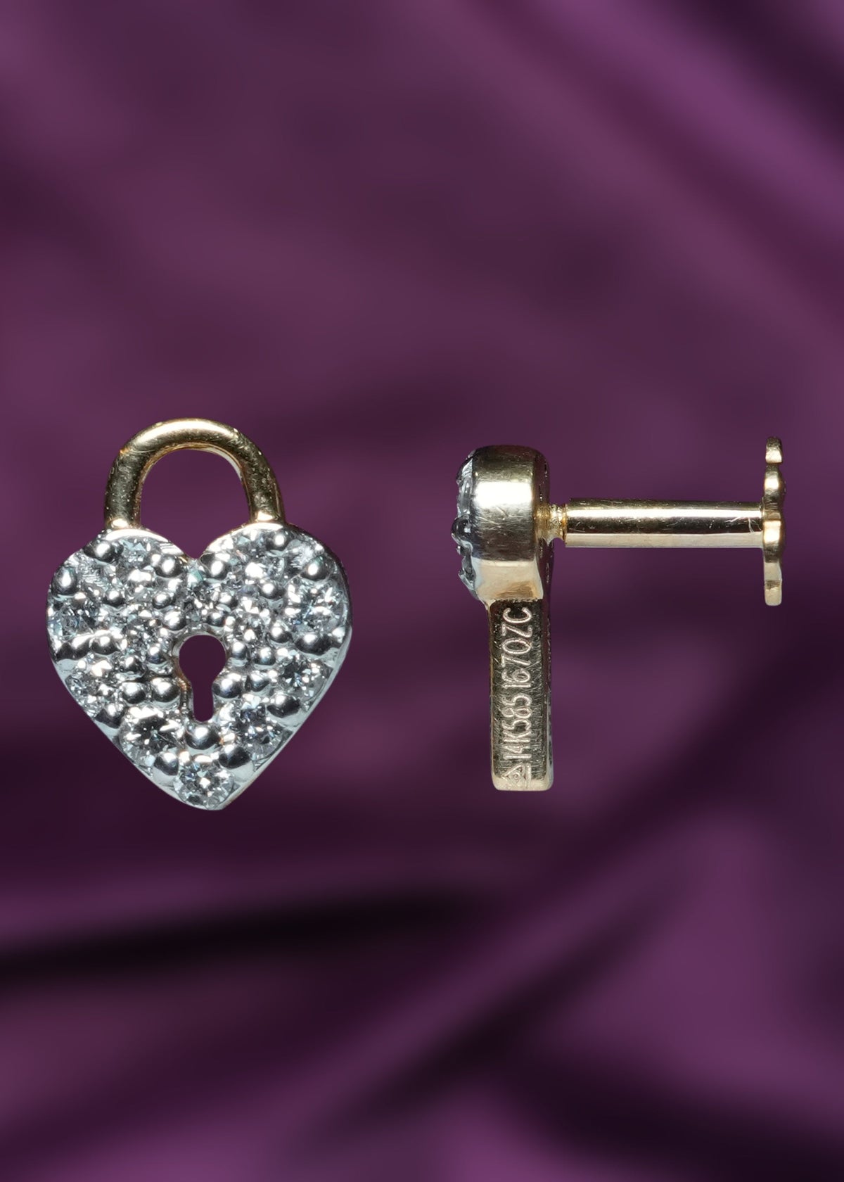 Prema-Kunchika Diamond Padlock Stud Earrings
