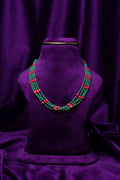 Royal Emerald-coral Multi-Strand Panchlada Mala