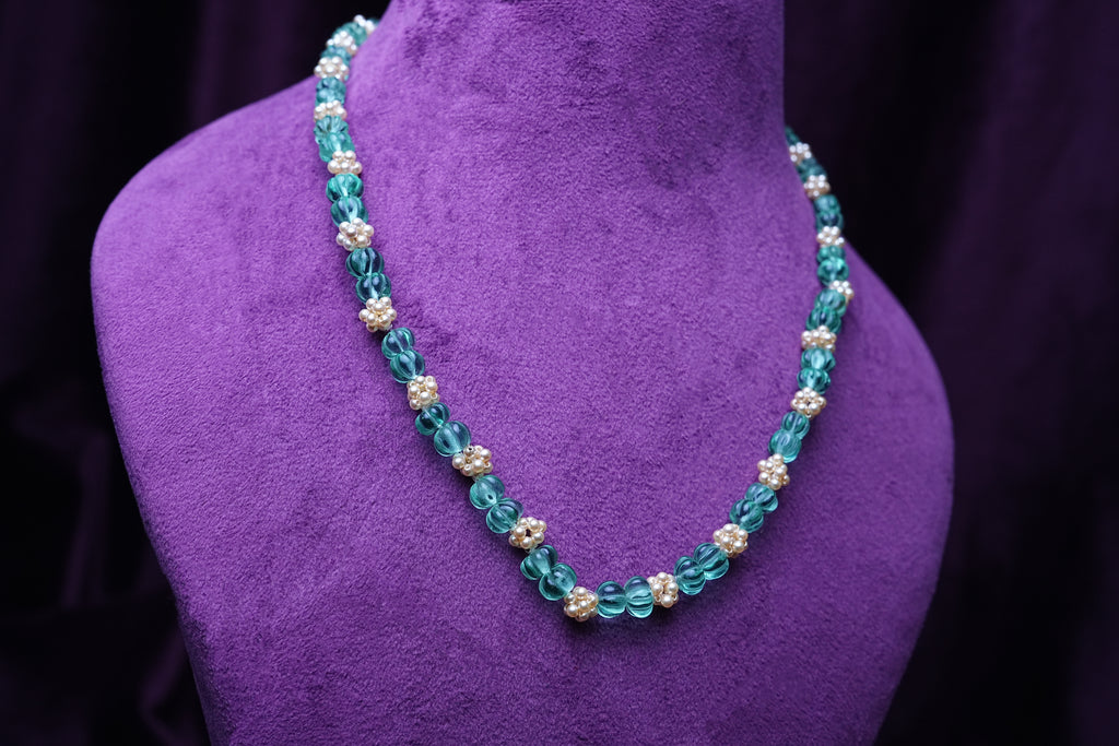 Shahi Emerald Pumpkin Pearl Strand chocker