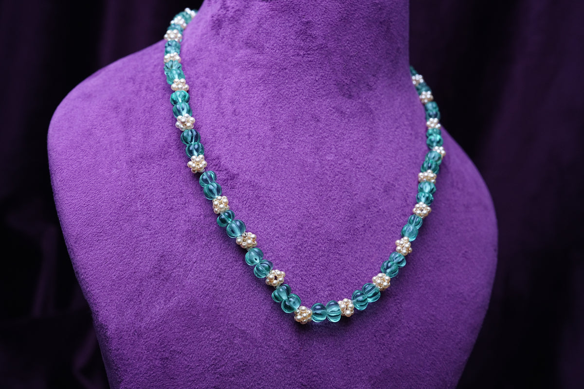 Shahi Emerald Pumpkin Pearl Strand chocker