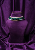 South Sea Pearls and Emerald Tumbles Choker Beaded With Gold Pearls