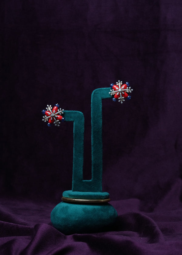 The Crimson Bloom Coral Studs