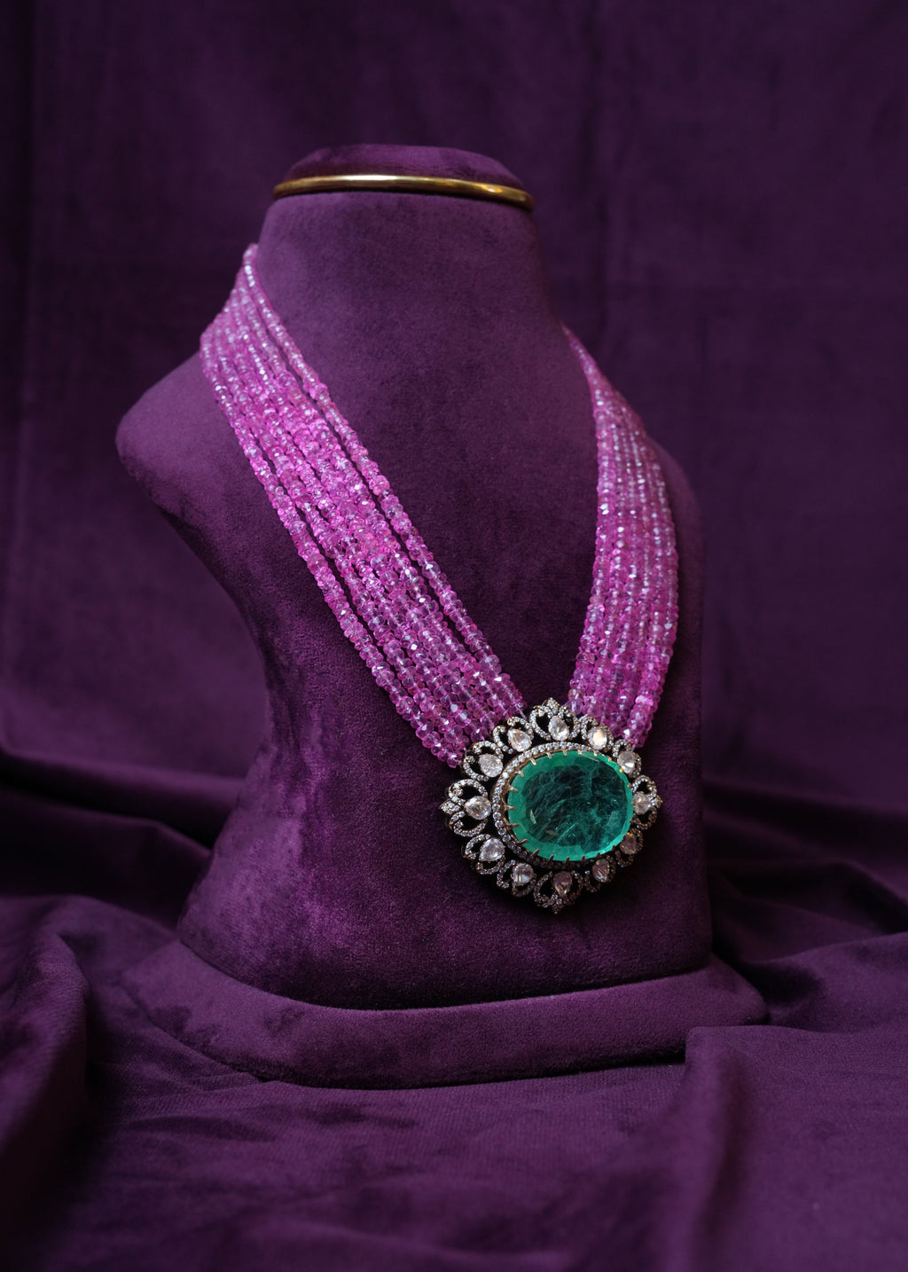The Imperial victorian Emerald & Pink Tourmaline Haar