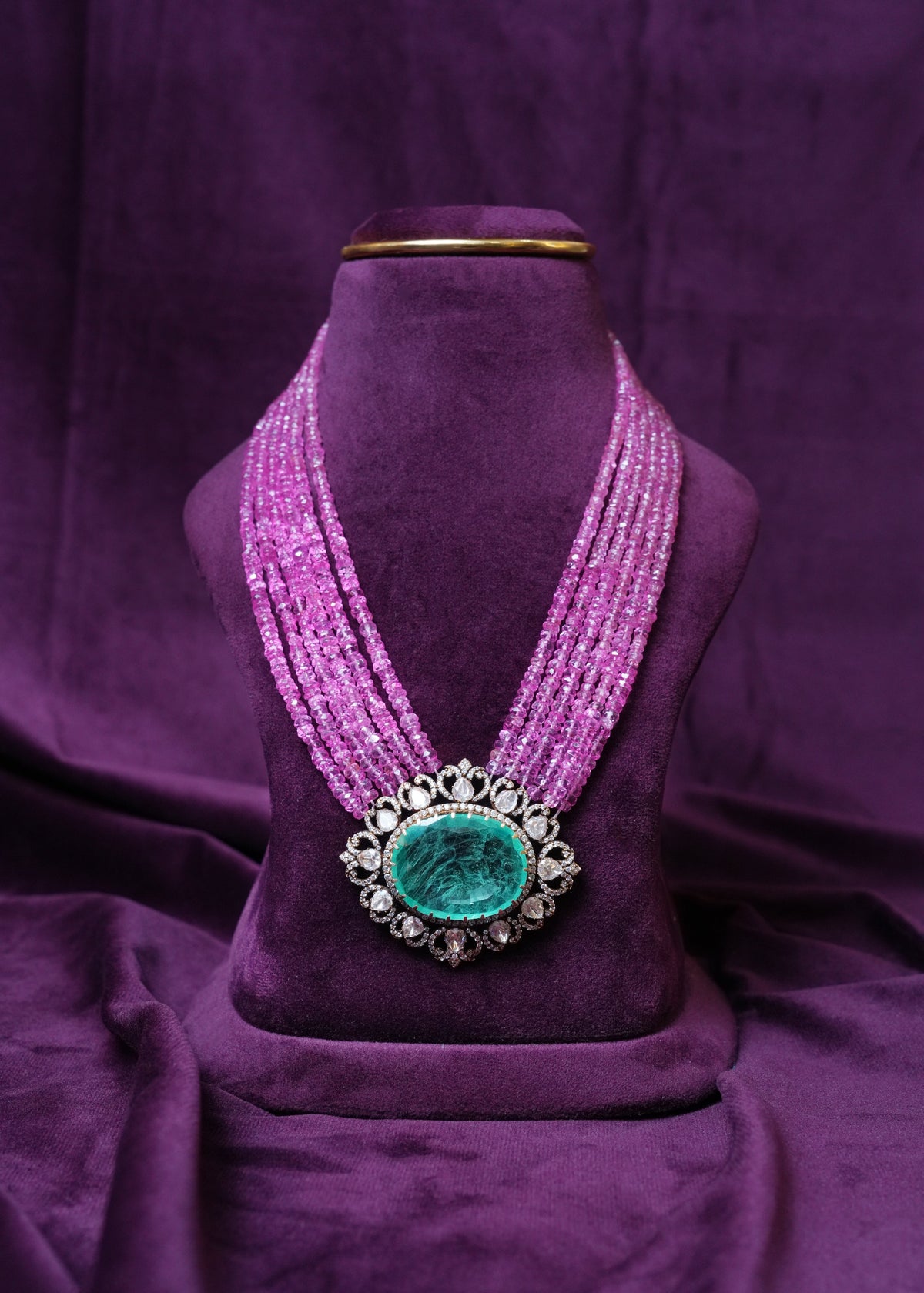 The Imperial victorian Emerald & Pink Tourmaline Haar