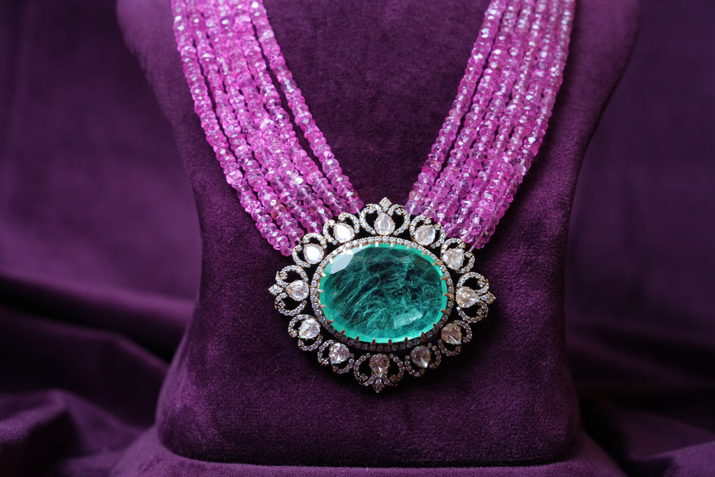 The Imperial victorian Emerald & Pink Tourmaline Haar
