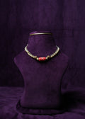 The Red Enamel Pearl Choker