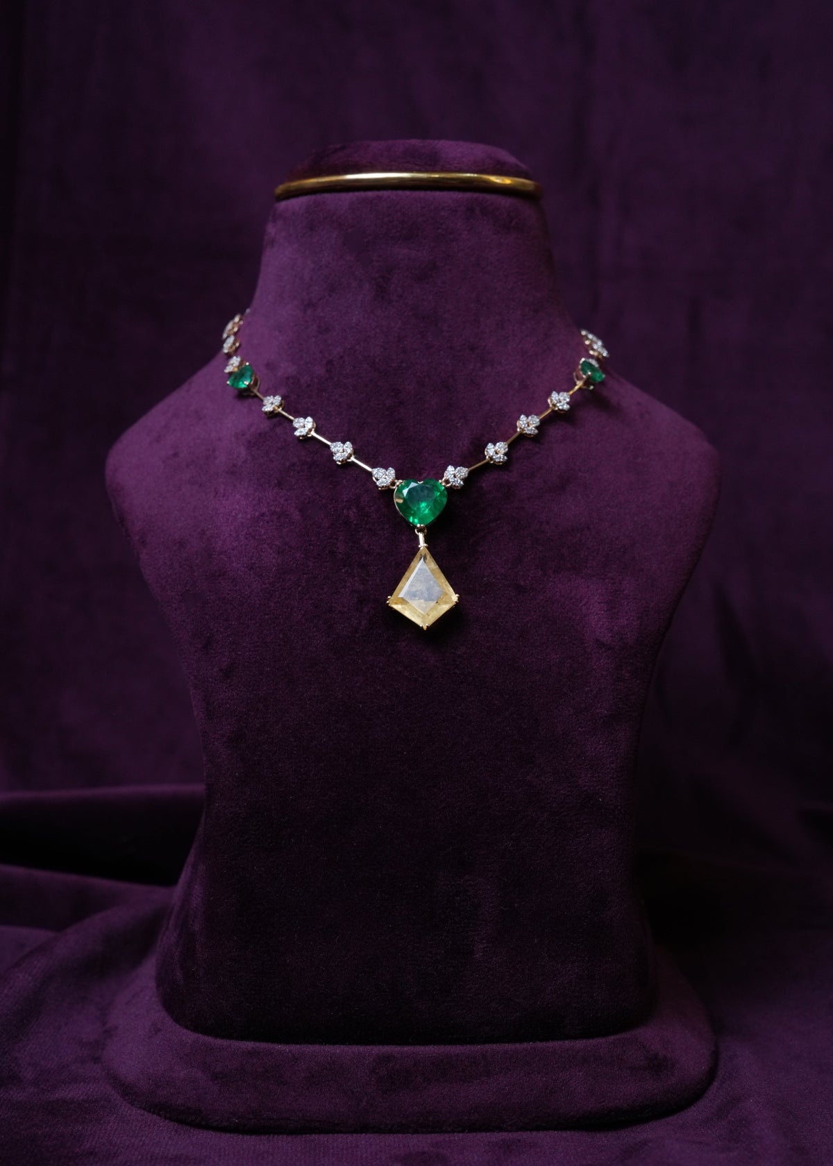 The Imperial Emerald & Citrine yellow sapphire Necklace