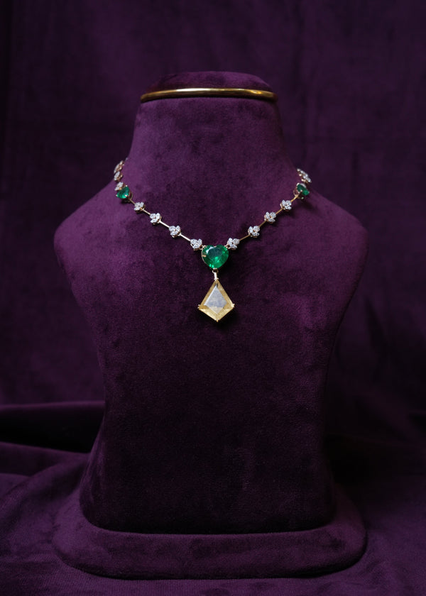The Imperial Emerald & Citrine yellow sapphire Necklace