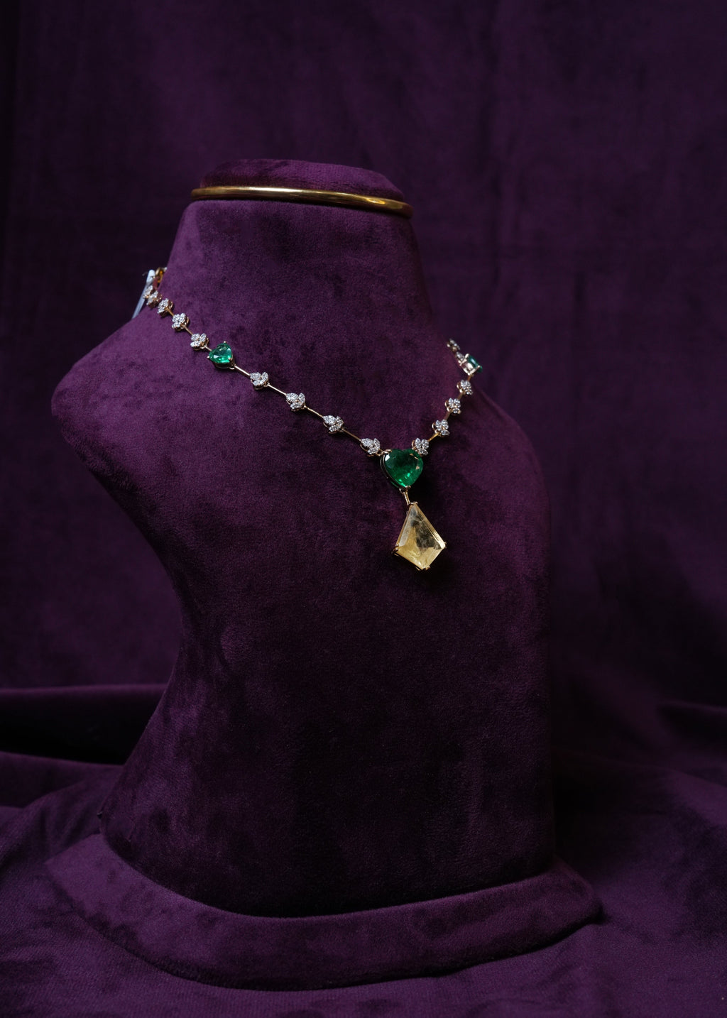 The Imperial Emerald & Citrine yellow sapphire Necklace