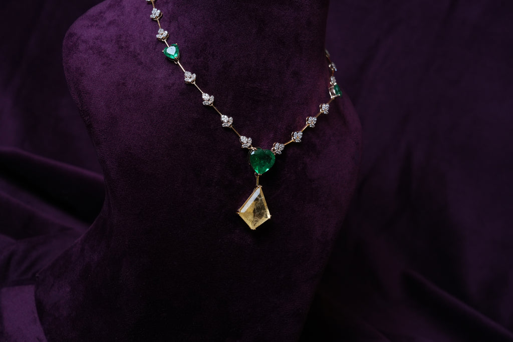 The Imperial Emerald & Citrine yellow sapphire Necklace