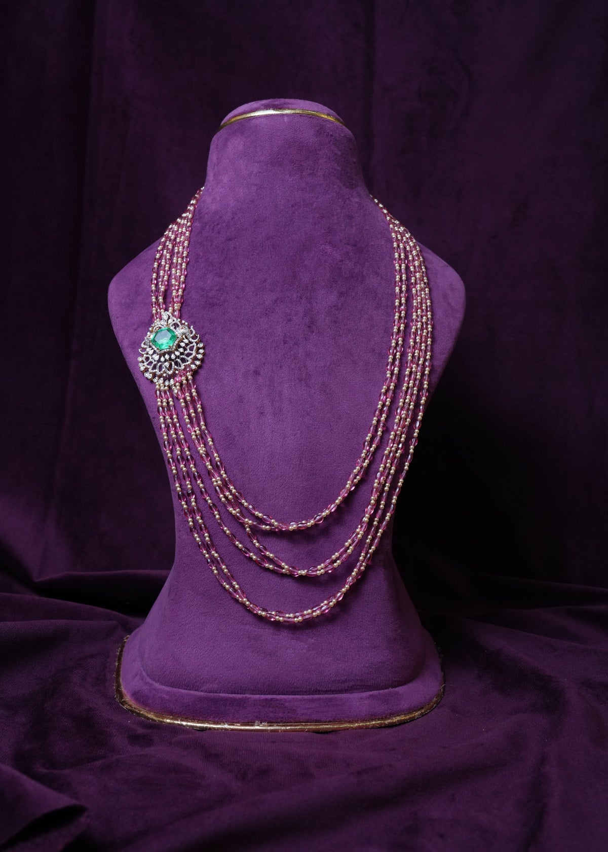 The Imperial beaded tourmaline lab-grown diamond changeable side pendant Haar